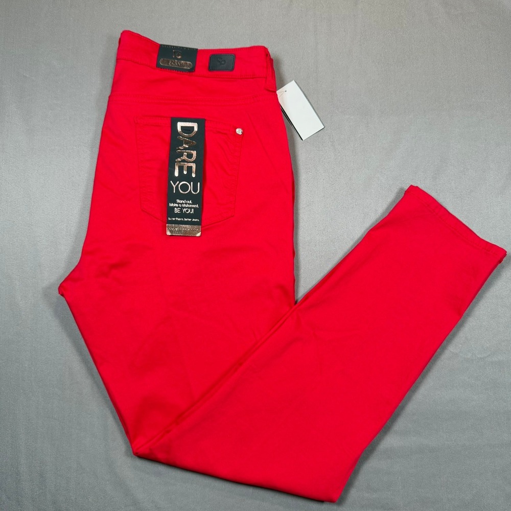 Celebrity Pink Skinny Jeans Womens 16 Red Stretch Mid Rise Casual Pants cotton‎
